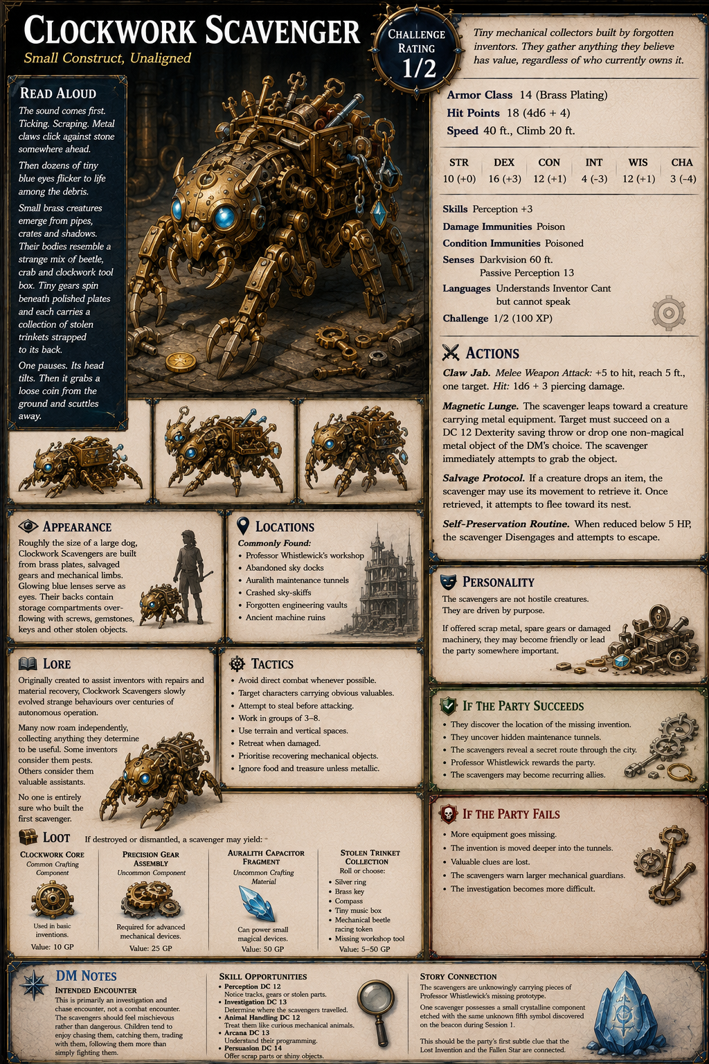 Clockwork Scavenger monster dossier